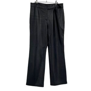 Alfani 100% Leather Fully Lined Boot Cut Pants Black‎ Women's Size 12